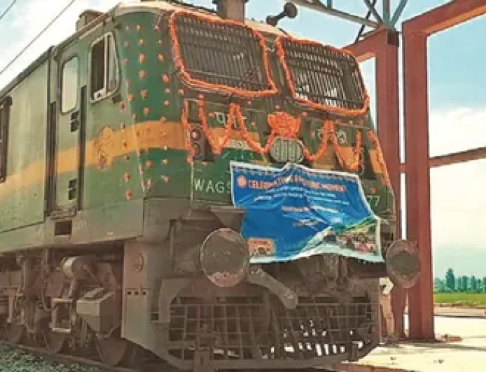 First-ever freight train reaches Kashmir